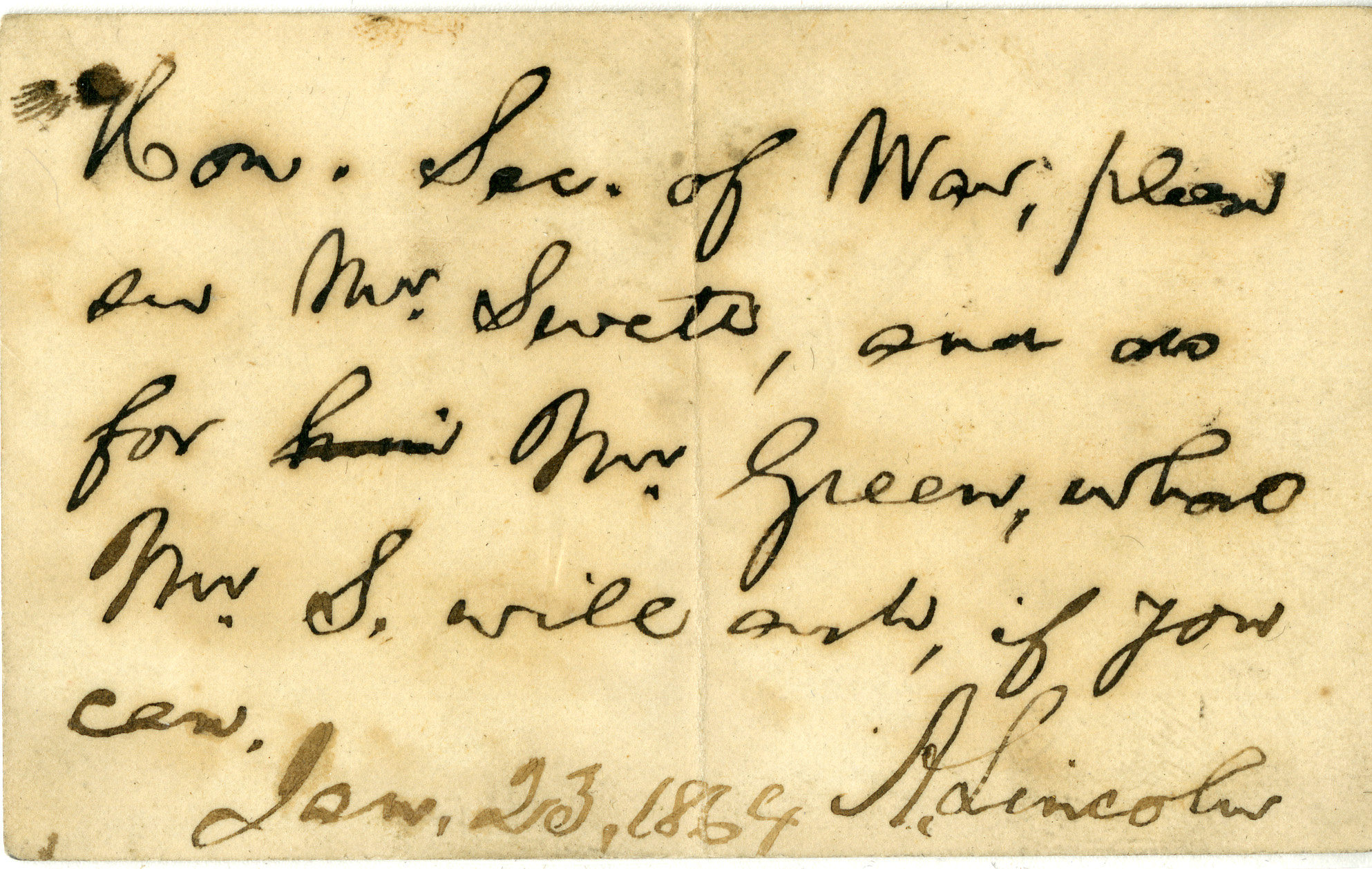 Lincoln, Abraham, 01-23-1864