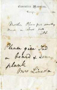 Lincoln Tad letter 1